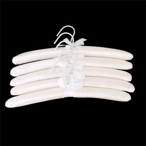 15 x White Satin Padded Clothes Hook Hanger