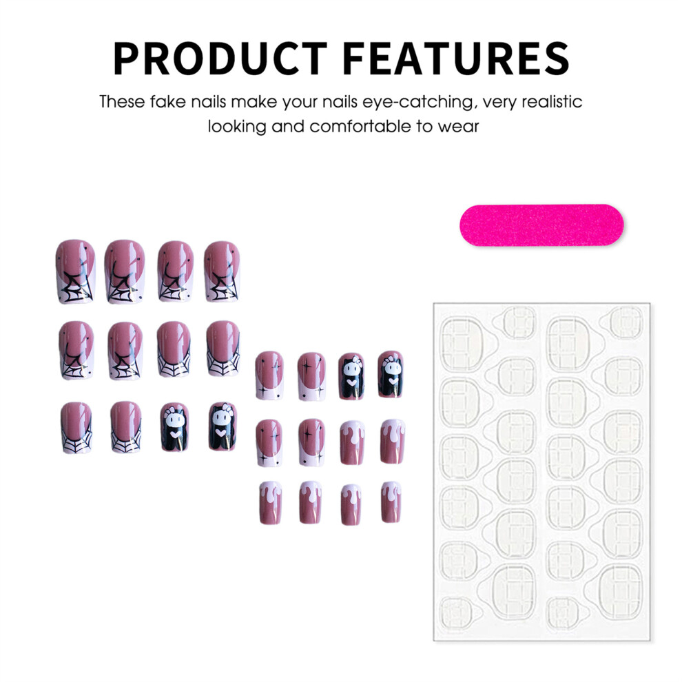 Reach-Tools Halloween Spiderweb Press On Nails - 24Pcs