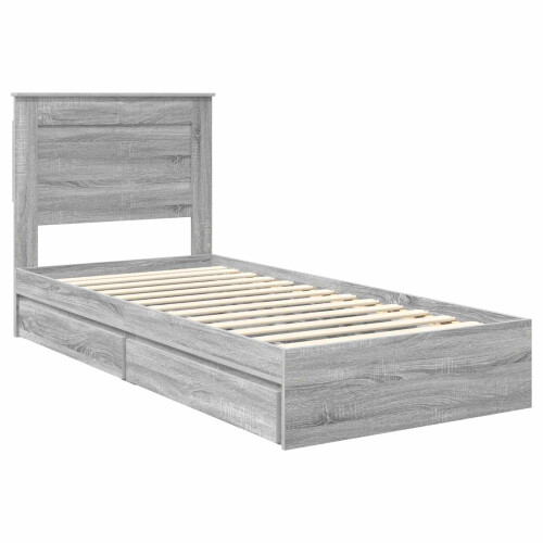VidaXL vidaXL Storage Bed Grey Sonoma 100 x 200 cm Engineered Wood 1