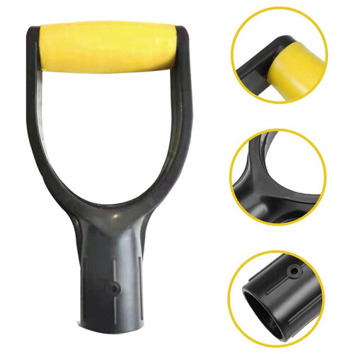 2X Plastic Spade Handle Shovel D Grip Handle,32mm Inner Diameter Spade Snow Shovel Handle,(Yellow) 1