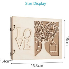 Wooden Wedding Guest Book, Wedding Album, Engagement Album with Love Tree Design for Wedding Anniversary