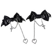Pince à cheveux gothique Romance, 2 pièces, accessoire de-Noir