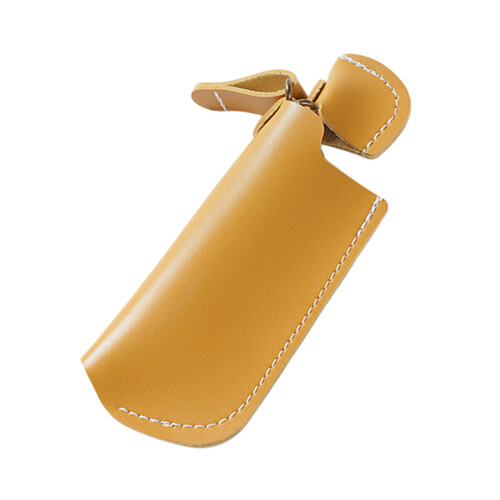 Leder-Feuerzeughaltertaschen mit-Curry-Farbe