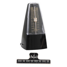 1Set Compacte Zwarte Mechanische Metronoom ABS Metaal Voor