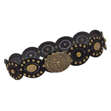 6,5 CM Damen-Westerngürtel, breiter Scheibengürtel-Schwarz 110