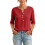 Damen-Ärmelblusen, lässig, Button-Down, lockere Passform,-Pink M 4