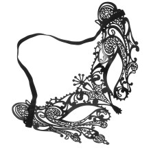 Dames Metalen Maskerade Masker Zwart Feest