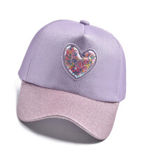 Baseballpet met glitterhartontwerp voor kinderen-Paars