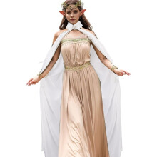 Elegante chiffon cape dames middeleeuwse cosplay kostuum-Wit