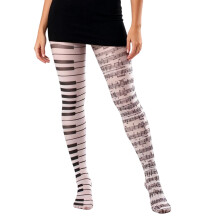 Transparente Strumpfhose mit Muster, hohe Taille,