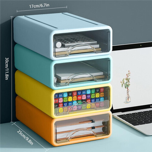 Drawer Type Plastic Storage Container Stackable Desk Closet Organizer Box Cosmetics Home Stationery Storage Holder