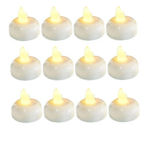 200 Hours 12 Pack Flameless Floating Candles, Warm White Led Flickering Tealight Candles in Bulk, Decor for Wedding