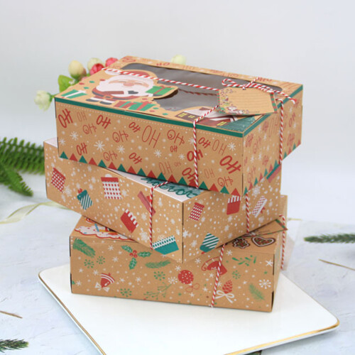 (15 Packs) Premium Christmas Cookie Box - Easy Assemble, Durable Material