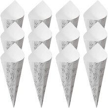 50St Witte Papierkegels Voor Bruiloft En Feest