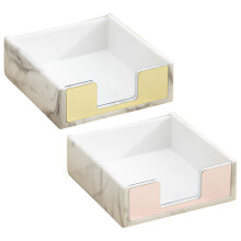 2St Memo Pad Dispenser Wit Acryl Met Ijzeren Structuur Voor Thuis