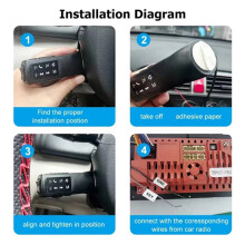 Controle Remoto Multifuncional Universal com 8 Botões para Volante, Compatível com Rádio e Navegação Automotiva para Android.