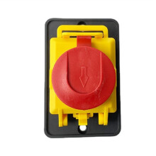 400V 7 Pins Electromagnetic Off with Protection Cover Waterproof Momentary Reset Push Button KJD18