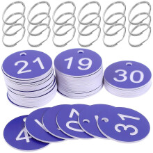Tragbare runde Nummernschilder zur Kennzeichnung, 50er-Set, blaue Acryl-Etiketten für einfache Organisation, schlichtes Design