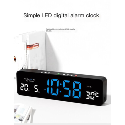 LED Electronic Clock USB Powered TEMP Week Dimmer Table Clock 12/24H Electronic LED Alarm Wall Clock 2