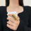 Stylish Open Band Ring Adjustable Protective Finger Ring-Silver 9