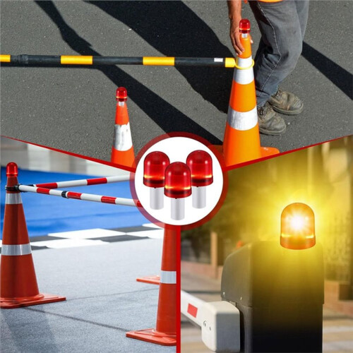 Conjunto de 12 Luzes LED para Cones de Trânsito com 3 Modos de Intermitência e Sinalização Luminosa. 2