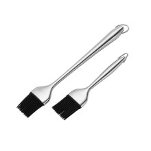 Pincel de cozinha para óleo e churrasco com cabo de aço inoxidável, para pincelar pastelaria e grelhados