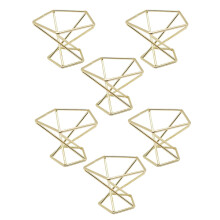 Suporte de Planta de Ar Geométrico de 6 Peças para Aeroplanos Rack de Plantas de Metal Prateleiras para Plantador Himmeli DecoraçãO Recipientes de
