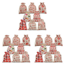 48 Stücke Weihnachten Kordelzug Geschenk Taschen Sackleinen, Geschenk Beutel Goody Taschen für SüßIgkeiten Wrapper Geschenk Weihnachts Feier Favor