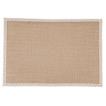 24Pcs Linen Table Mat Lace Placemat Set Natural Jute Woven Tableware Mat Wedding Party Decoration