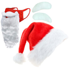 1Set Kerstman Accessoires Hoed Baard En Wenkbrauwen