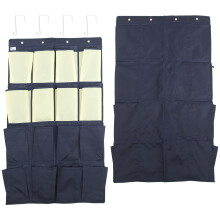 16Vak Closet Shoe Organizer Navy Oxford Stof