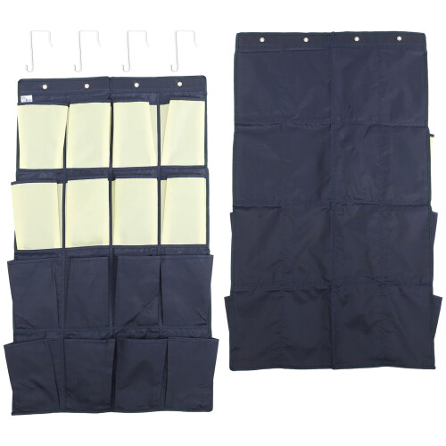 16Vak Closet Shoe Organizer Navy Oxford Stof