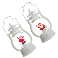 2St Kerst Lichtdecoratie Draagbare Lantaarn Met Warm LED Licht Wit