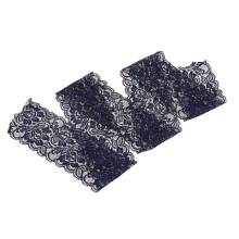 Fleur Florale Extensible Dentelle Garniture Ruban Couture Robe Jupe Artisanat DéCoration Couleur: Bleu Foncé