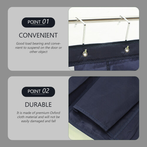 16Vak Closet Shoe Organizer Navy Oxford Stof 2