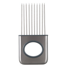 Porte-Oignon LéGumes Coupe-Pommes de Terre Trancheuse en Acier Inoxydable Fourche Tranchage Remover Cuisine Outil Aide Gadget Hachoir de Coupe