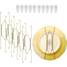 10er-Pack Telleraufhänger für die Wand, Edelstahl, kompatibel mit dekorativen Tellerhaken, Geschirrhalter 8 Zoll (8 Zoll Gold)