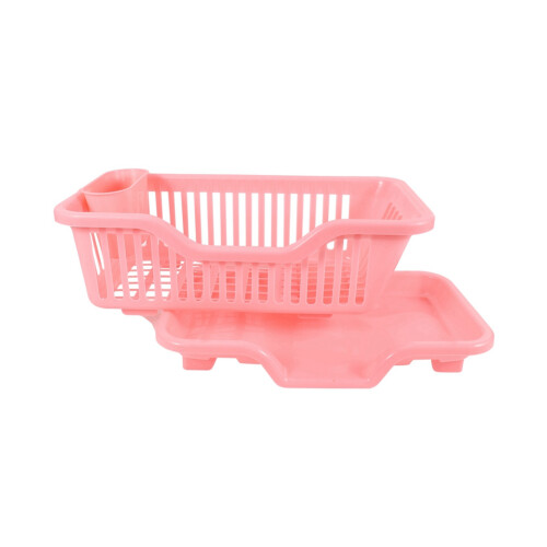 2X Set di Scolapiatti per Cucina Nel Plastica Ambientale Set di Scolapiatti Supporto (Rosa) 1