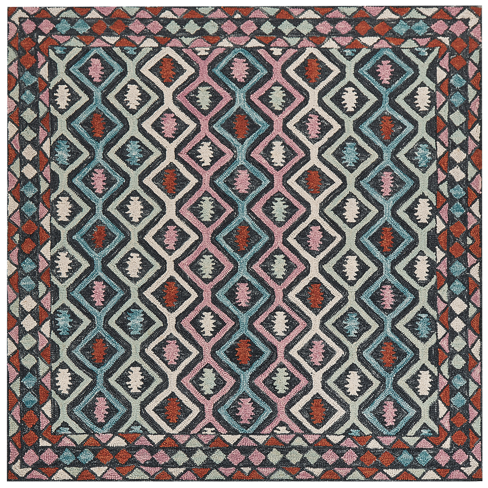 Beliani Rug Haymana Multicolour 200 X 200 Cm Wool