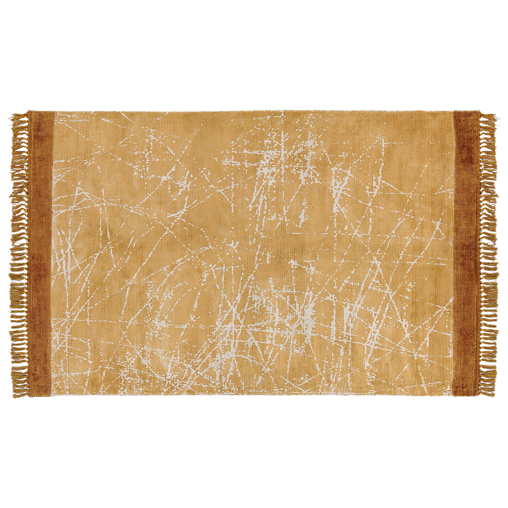 Beliani Rug Hanli Orange 140 X 200 Cm Viscose