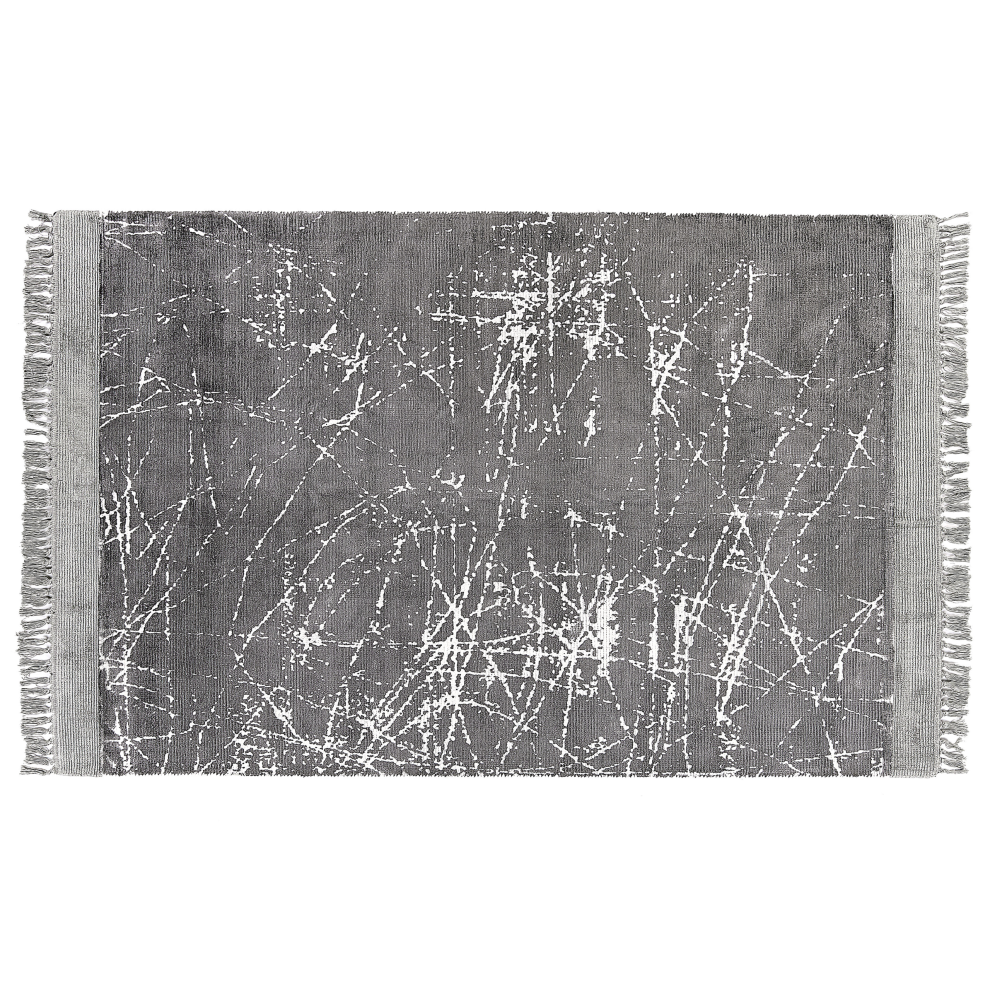 Beliani Rug Hanli Grey 140 X 200 Cm Viscose