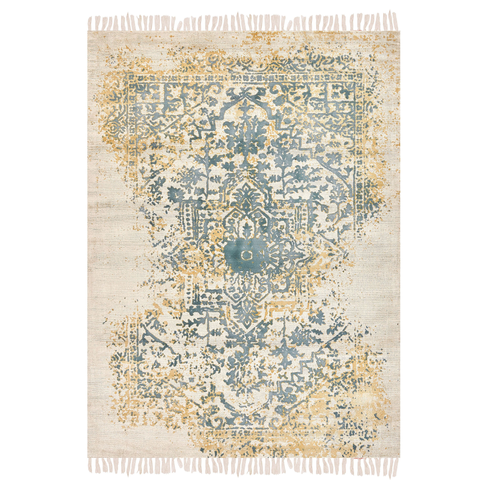 Beliani Rug Boyali Dark Green 140 X 200 Cm Viscose