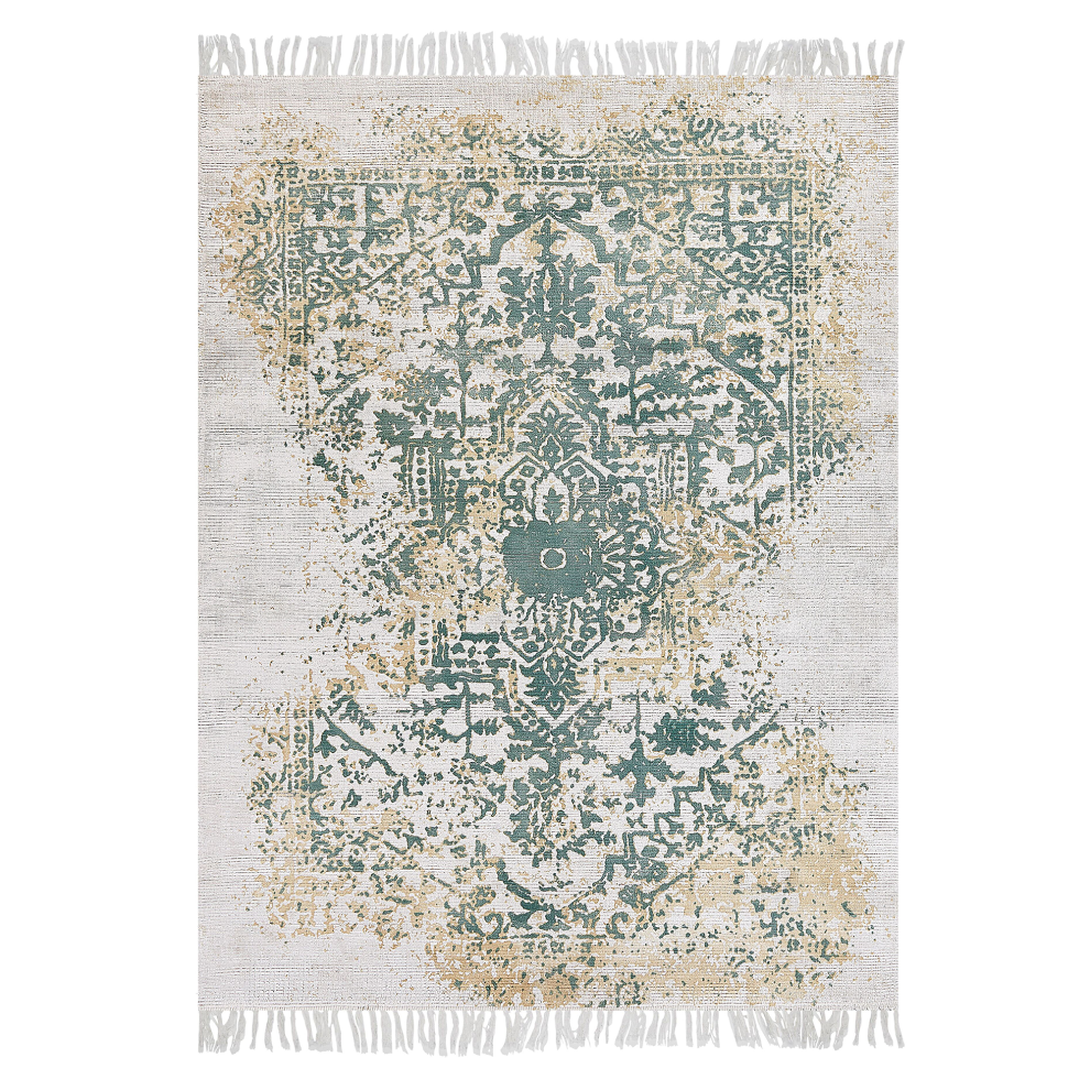Beliani Rug Boyali Light Beige 140 X 200 Cm Viscose