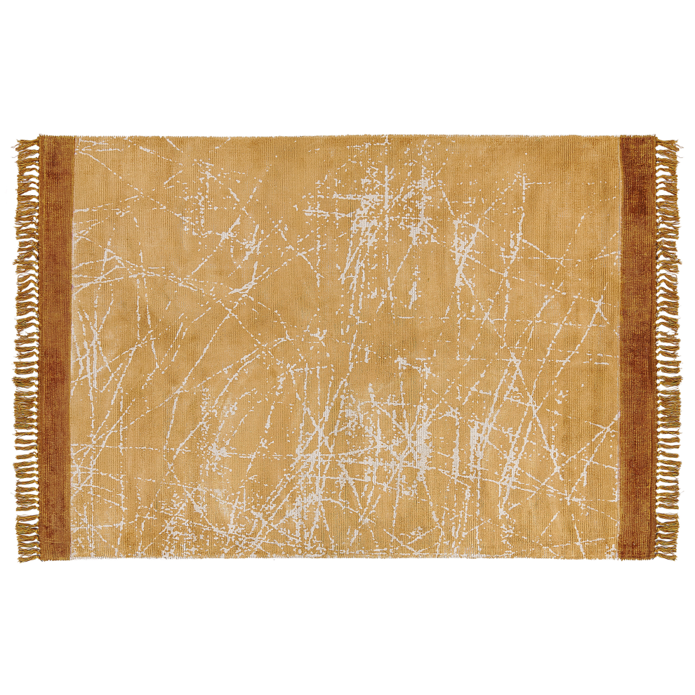 Beliani Rug Hanli Orange 160 X 230 Cm Viscose