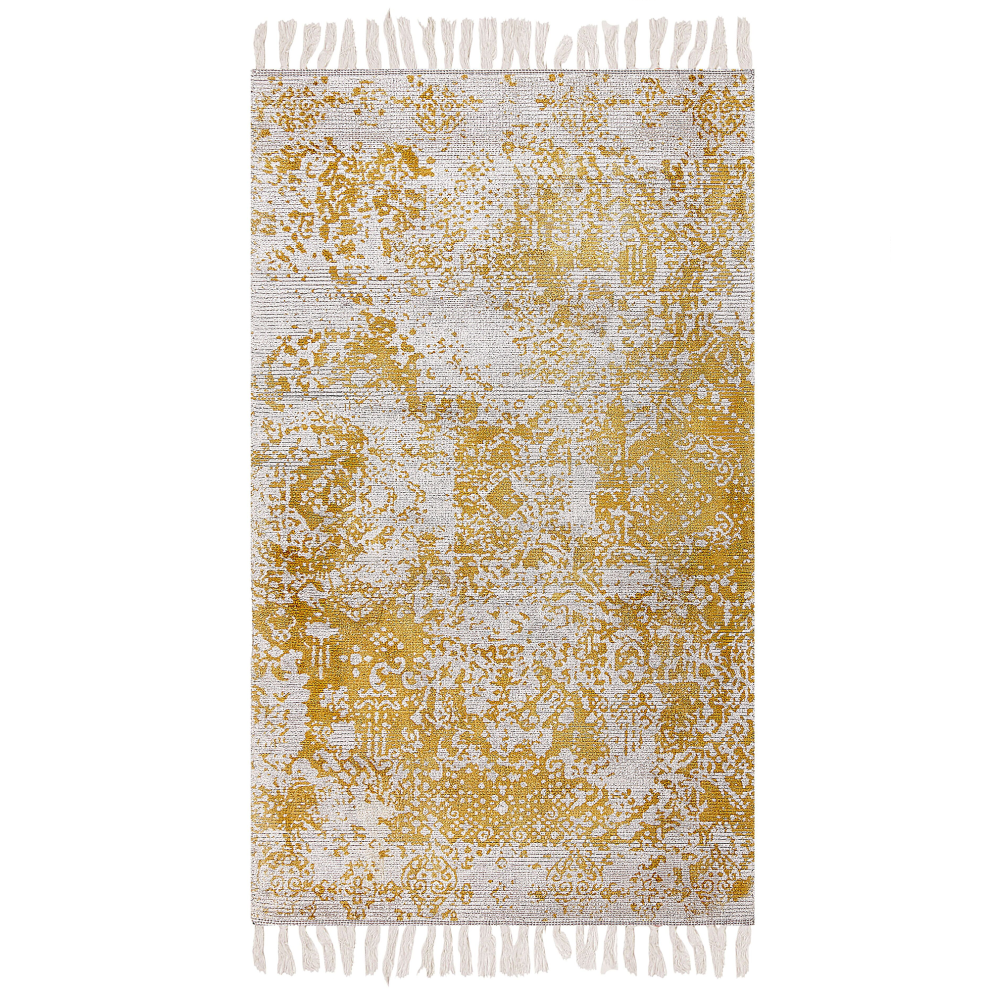Beliani Rug Boyali Mustard 80 X 150 Cm Viscose
