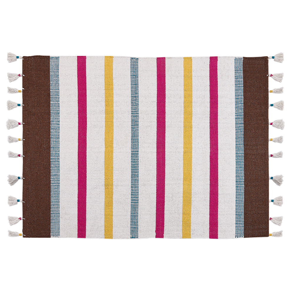 Beliani Rug Hisarli Multicolour 140 X 200 Cm Cotton