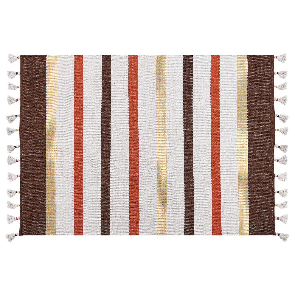Beliani Rug Hisarli Brown 160 X 230 Cm Cotton