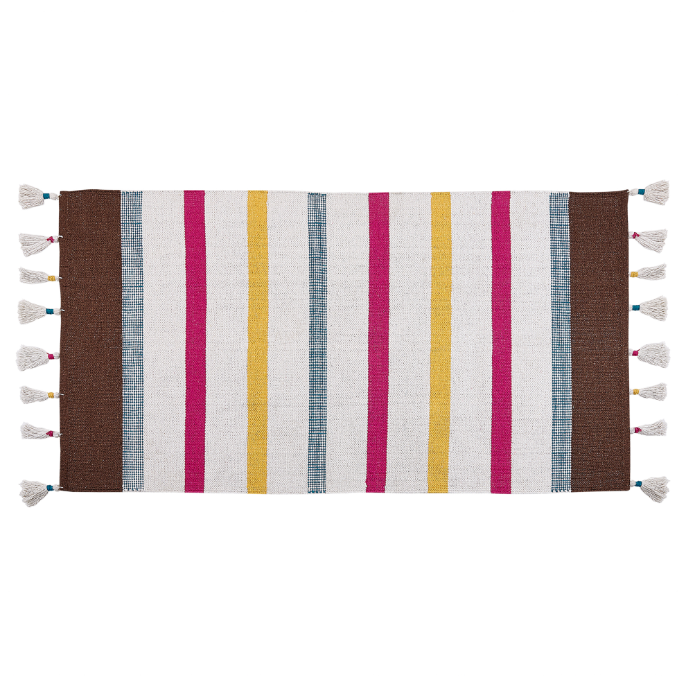 Beliani Rug Hisarli Multicolour 80 X 150 Cm Cotton