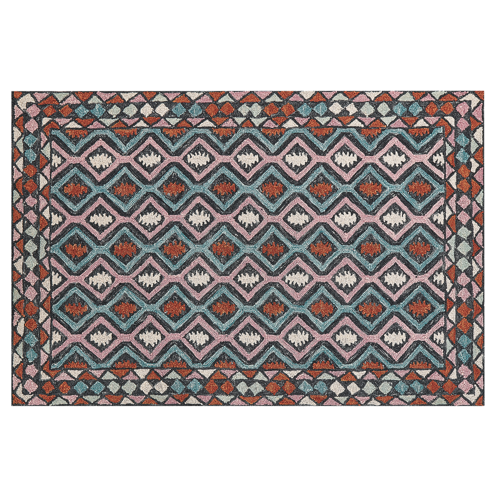 Beliani Rug Haymana Multicolour 140 X 200 Cm Wool