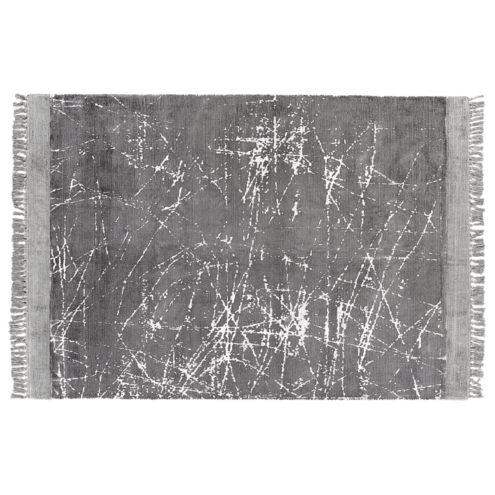 Beliani Rug Hanli Grey 160 X 230 Cm Viscose